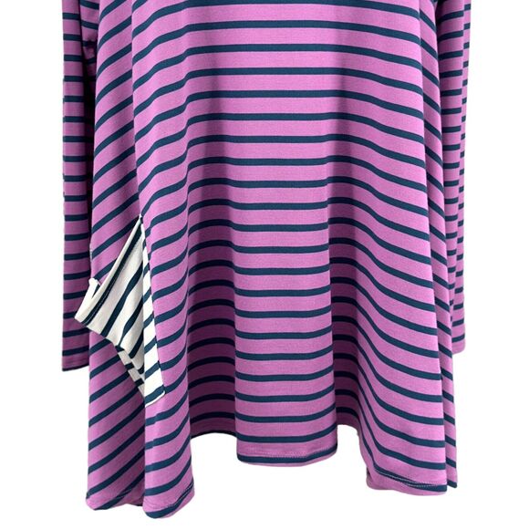 Matilda Jane Long Sleeve Top Womens Size Large Purple Stripe Front Pockets - Picture 3 of 14